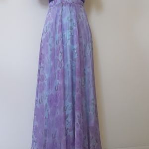 Lovely  Floral Purple Maxi Skirt